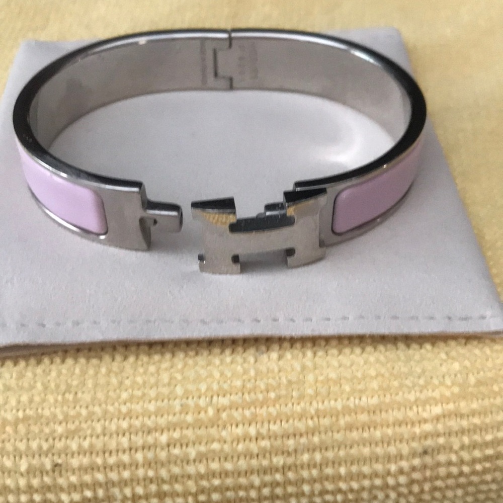 Hermes pink thin Clic H bracelet small/medium